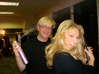 Hairstylist Russell Latham backstage during Dancing with the Stars Tour