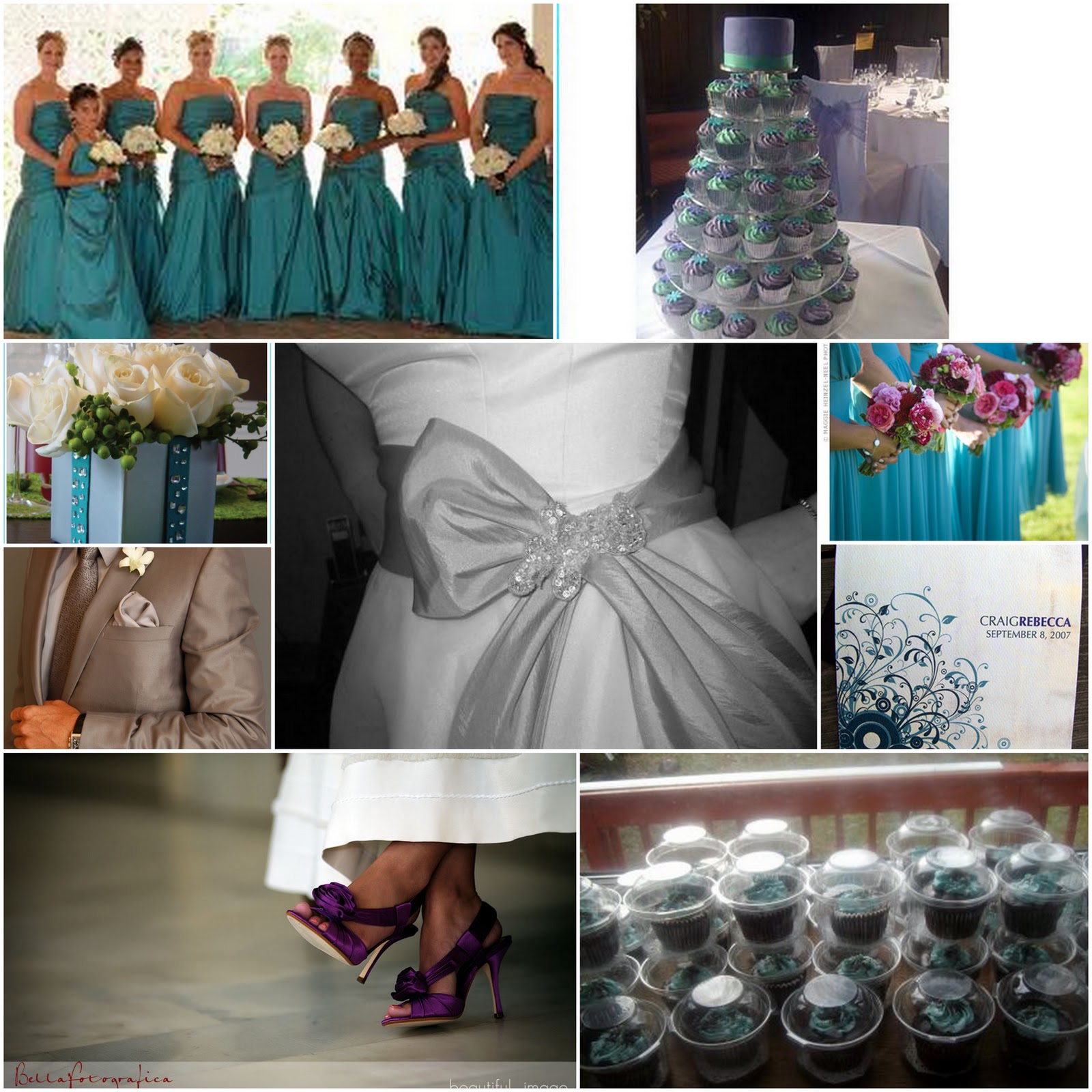 White+and+teal+wedding+dresses