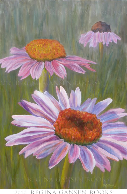 rgr designs blog Purple Cone Flowers Acrylic Painting