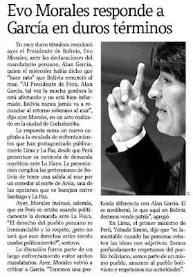 La Tercera, Marzo 27 de 2009