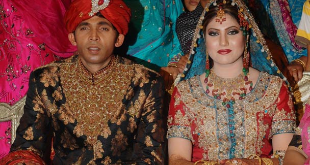Pakistan paceman Mohammad Asif celebrated his wedding to childhood friend 