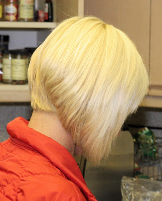 Short inverted bob haircut