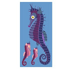 Seahorse partners swim linked by their tails.