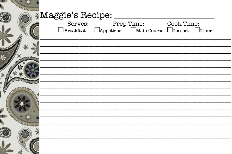 recipe card template word