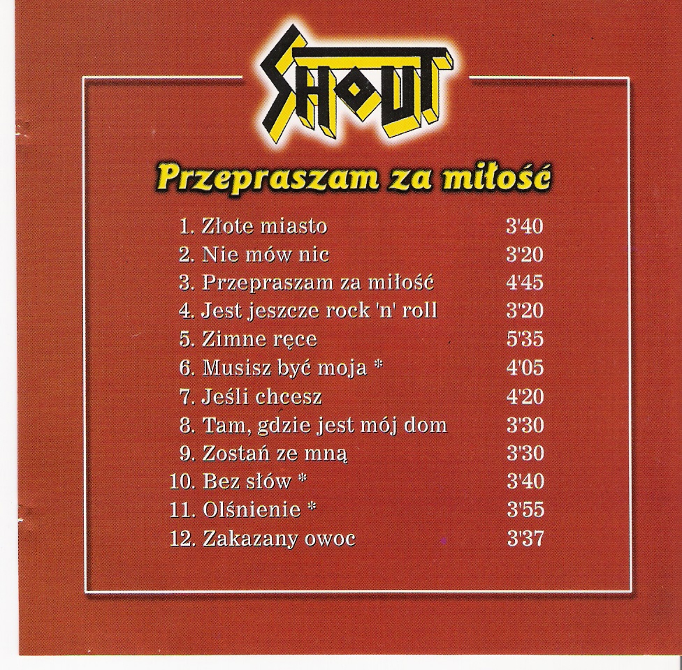Shout - Przepraszam Za Miłość Shout - Przepraszam Za Miłość