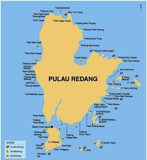 nurul boat services redang island maps