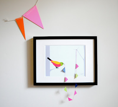 bunting and bird art