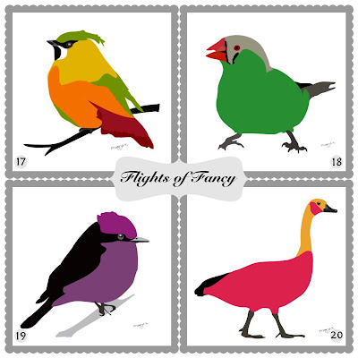 Bright and colorful bird art Flights of fancy, bird art of the day