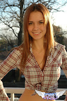 Light-haired Amy’s the perfect country girl in a classic jeans