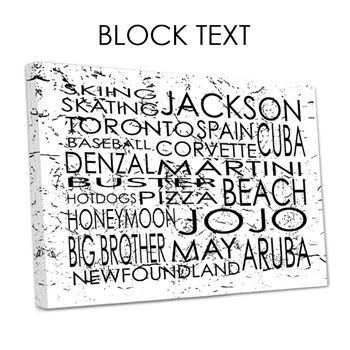 Graffiti Block Letters Text in Canvas