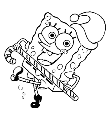 coloring pages spongebob. Candy Cane Coloring Page