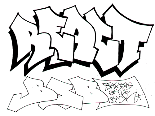 graffiti characters. Sketch Graffiti Letters quot;REACT