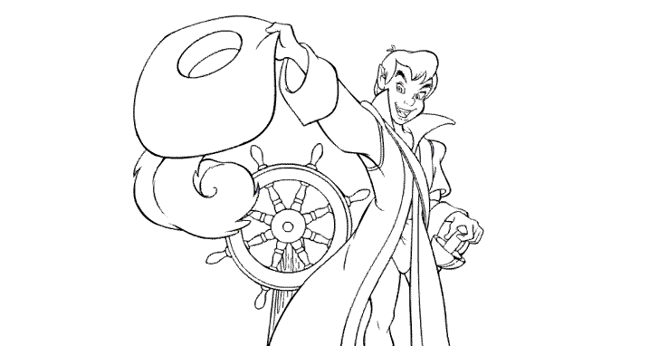 Tinkerbell Coloring Pages : Peter Pan Captain Salute to Tinkerball