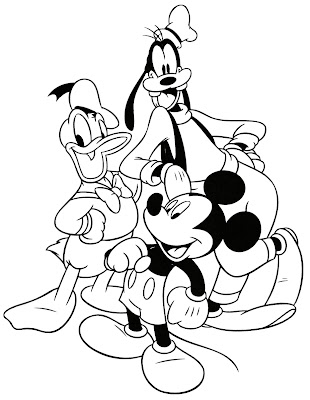 Disney Coloring Pages : Mickey Mouse,Goofy,Donald Duck is Friends