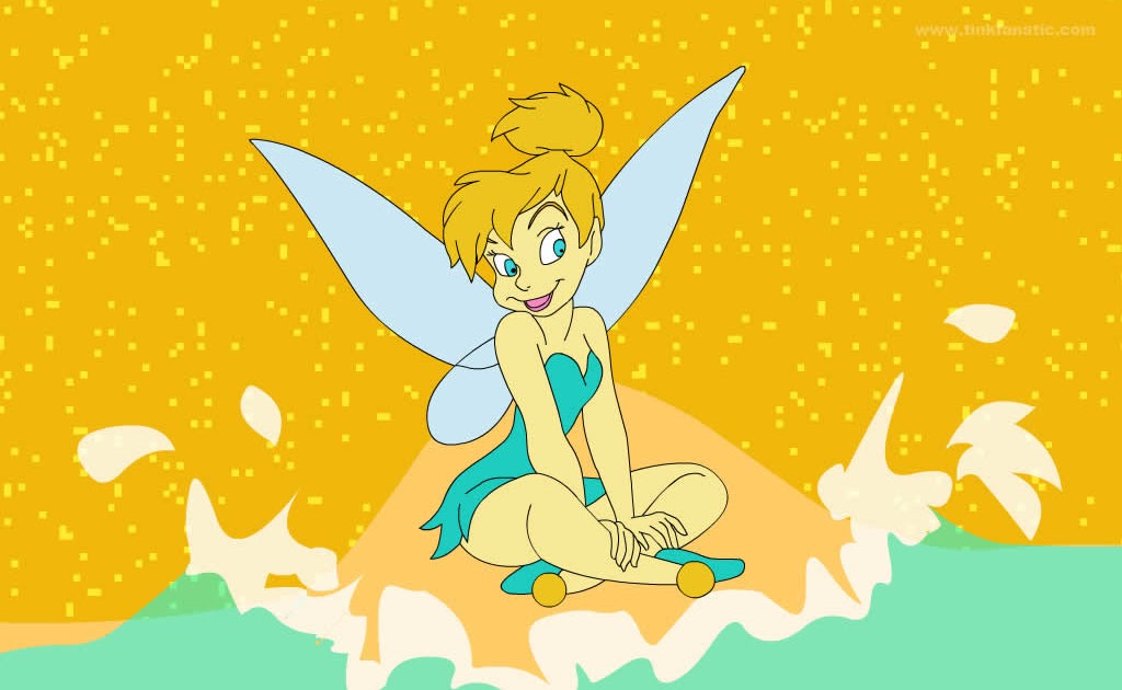 Tinkerbell Wallpaper : Tinkerbell Sitting with happy Hearts.
