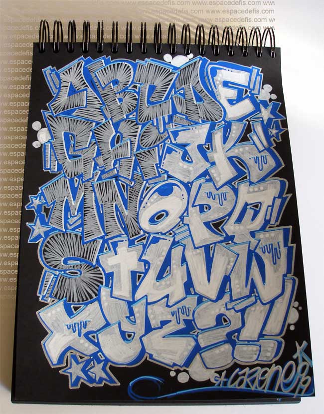Black Book Alphabet Graffiti : Letter A-Z Color Blue Black Book Alphabet Graffiti : Letter A-Z Color Blue