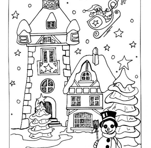 lyontarotden: Christmas Village coloring page