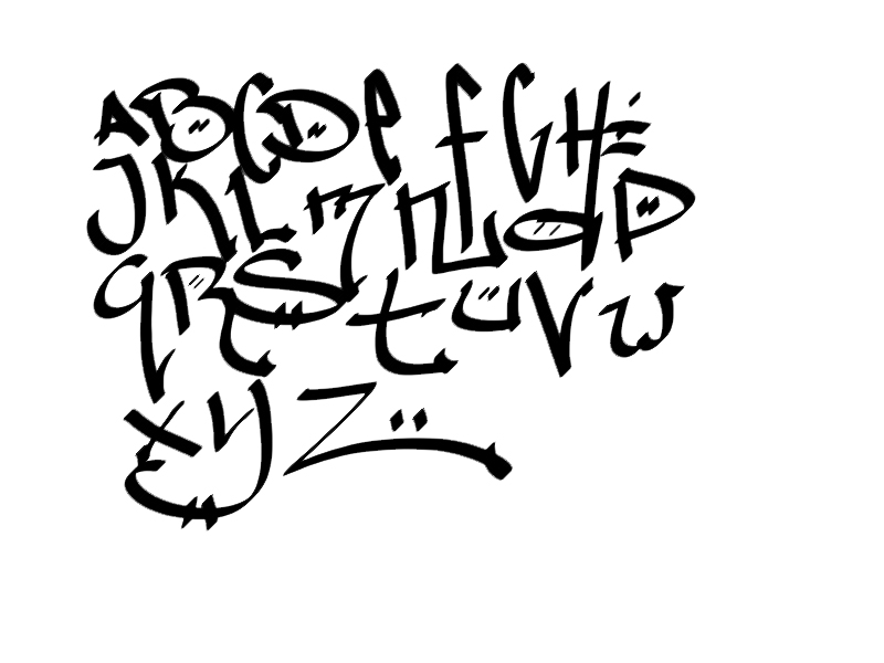 Sketch Graffiti Alphabet Letters AZ with Calligraphy Design on a Paper Sketch Graffiti Alphabet Letters AZ with Calligraphy Design on a Paper