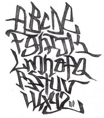 Graffiti Writing Alphabet Bubble Letters