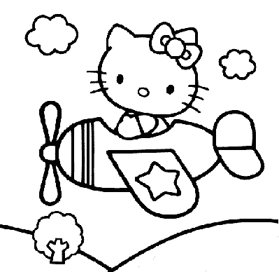 coloring pages hello kitty. Hello Kitty quot;Airplanequot;