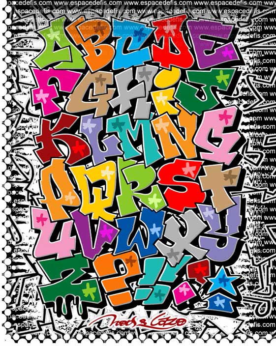 Graffiti Alphabet beautiful and interesting to look at Design and color of