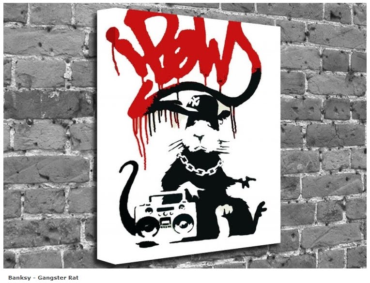 banksy graffiti. Banksy Graffiti - Gangster Rat