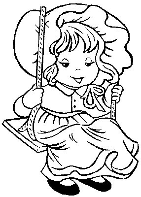 Coloring Pages  Girls on Kids Coloring Pages  Little Girl On Swing