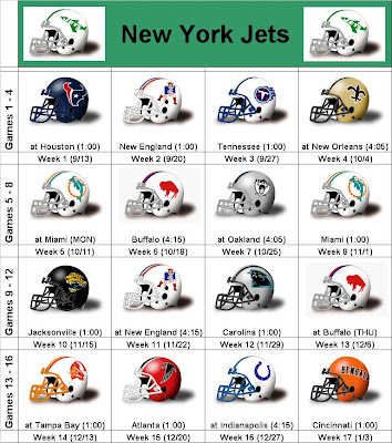 York Jets Helmet Schedule