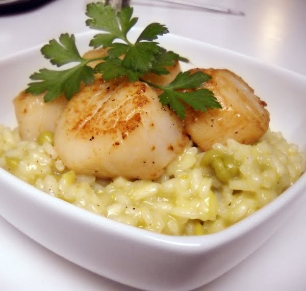 Lobster Gram Gourmet Recipes Scallop and Sweet Pea Risotto as a