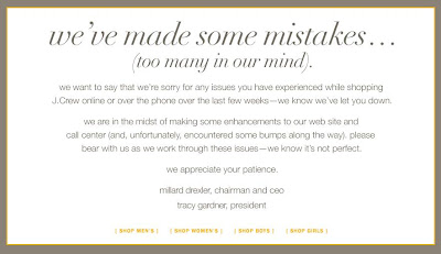 j crew site issues
