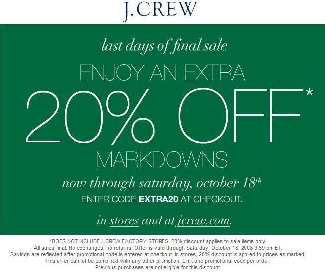 J.Crew Aficionada J.Crew Final Sale Online Extra 20 Off