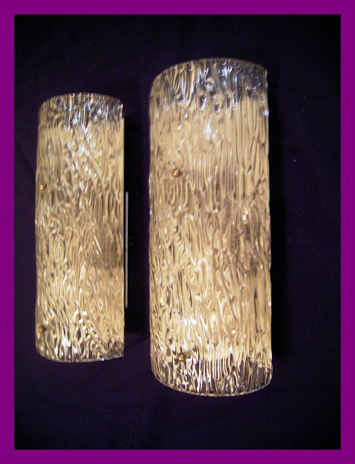 LARGE WALL LIGHTS - CIRCA 1960 - HEIGHT: 35cm WIDTH: 15cm - PRICE: SOLD
