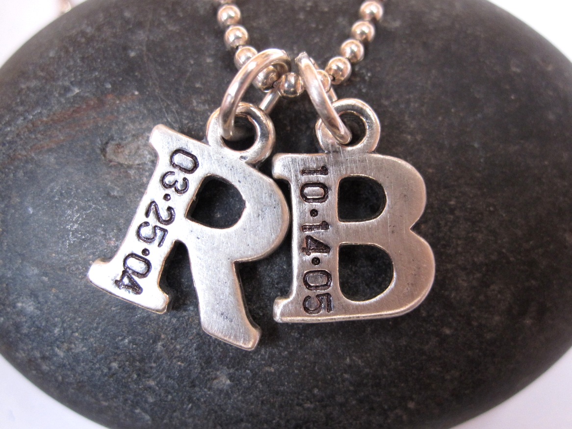 Lisa's Under Her Charm Blog Hand stamped initial charms