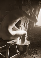 this is kinda more practical than the way i do it, but he's also much more attractive tin bath