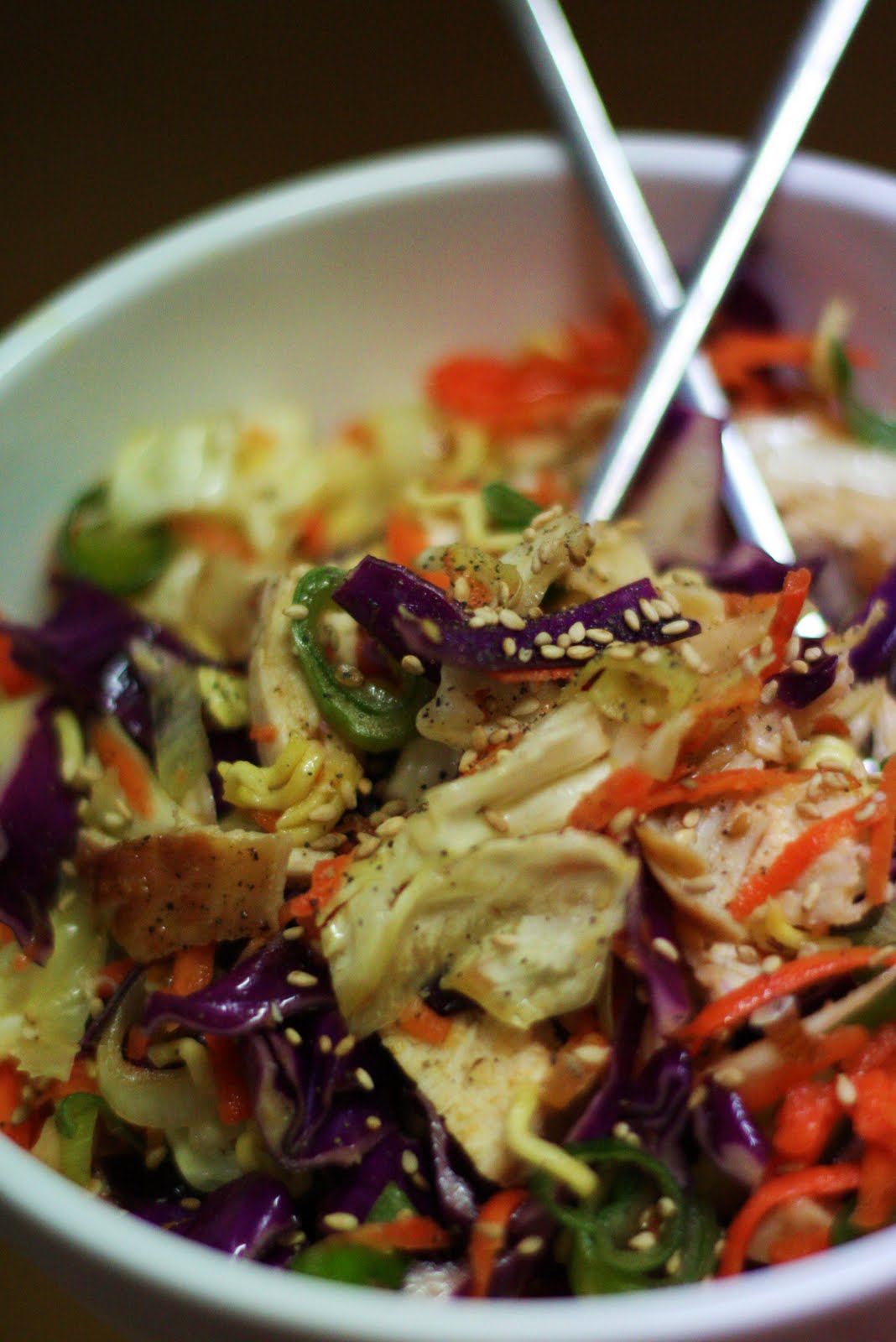 ovenless chef Cabbage Chicken Salad with Ramen