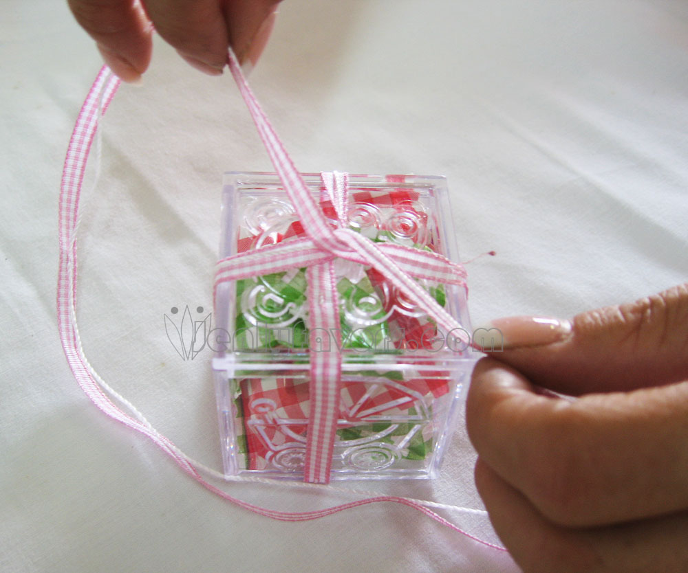 DIY Gingham Baby Shower Favor Box