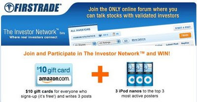FREE Ipod Nano & Amazon Gift Cards Give Aways from Firstrade FREE Ipod Nano & Amazon Gift Cards Give Aways from Firstrade