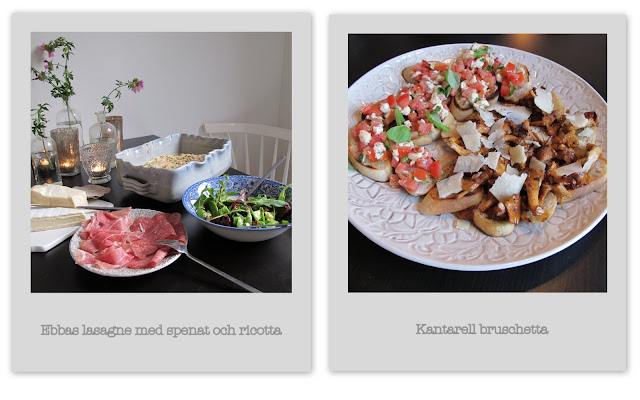 Collage1 Ebbas lasagne och kantarell bruschetta