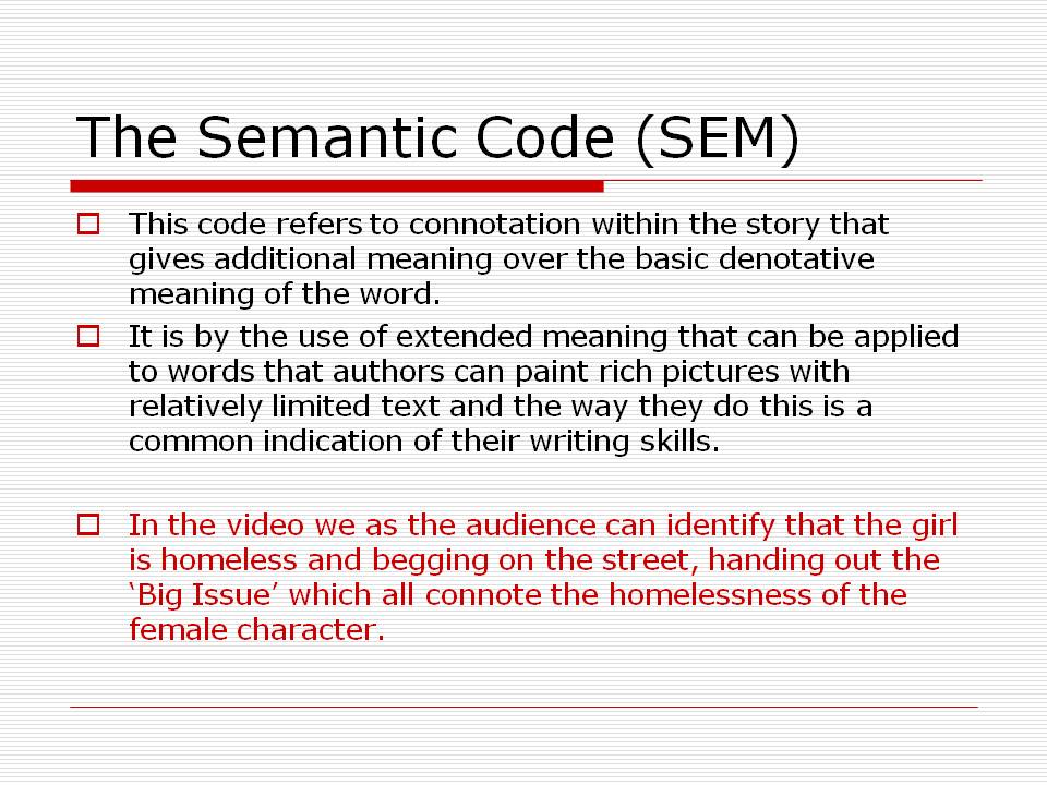 Narrative codes examples picture