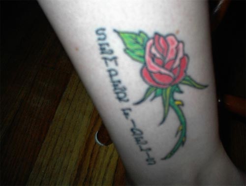 purple rose tattoo