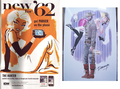 Darwyn cooke print of Jonah Hex Jonah Hex carrying a lady, alongside a classy lady by Darwyn Cooke