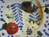 Beautiful platter that held local caprese salad