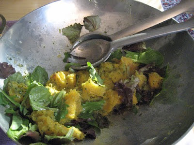 Fresh salad with butternut squash