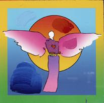 Angel with Sun on Blends. Peter Max.