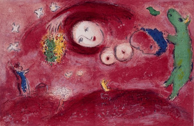Marc Chagall. Primavera nel prato, 1954-1956. (Marc Chagall, Printemps au pré (1954-1956) © by SIAE 2009)
