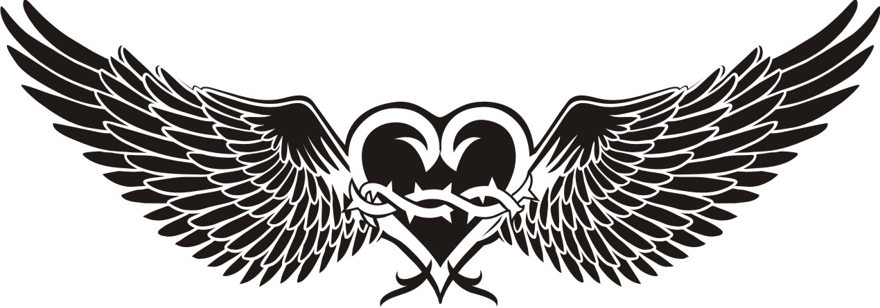 United States flag style heart wings tattoo picture. United States flag style heart wings tattoo picture.