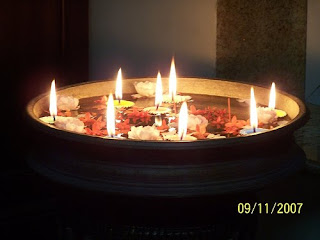 floating candle card for diwali