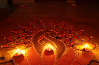 Diwali Diyas and Rangoli Card