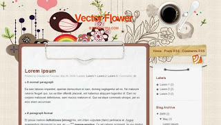 Blogger Templates : Vector Flower