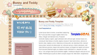 Blogger Template Bunny and Teddy